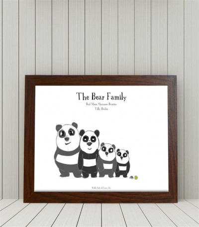 Personalised Bear Family Poster