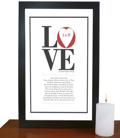 Personalised Coleridge Love Poem Print