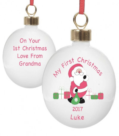 Personalised Bauble - Babies First Christmas