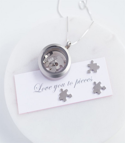 'I Love You To Pieces' Jigsaw Necklace
