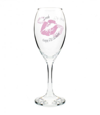 Personalised Wine Glass - Kiss