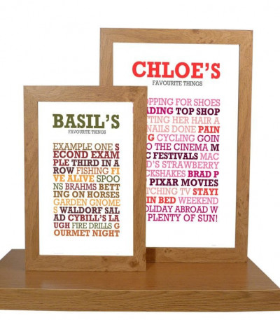 Personalised Favourites Poster
