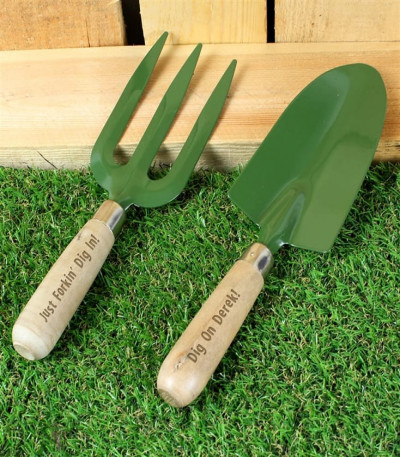 Personalised Fork & Trowel Set