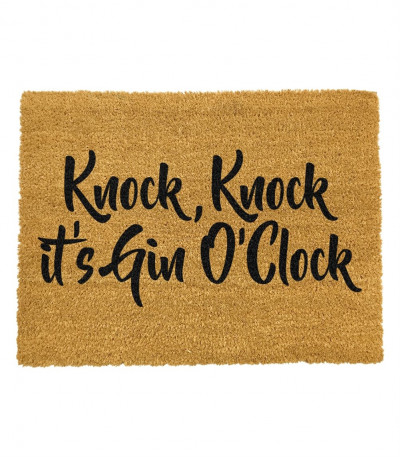 Knock Knock It's Gin O'Clock Doormat