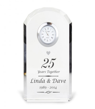 Personalised Silver Wedding Anniversary Clock