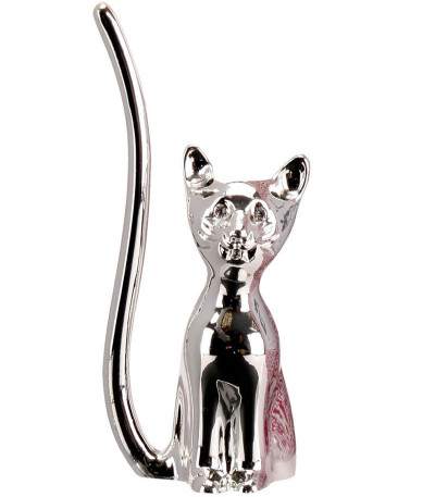 Silver Cat Ring Holder
