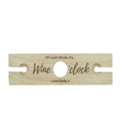 Personalised 'Wine O'clock' Wine Glass & Bottle Butler