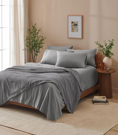 Bedding Fleece Blanket Queen Size Grey