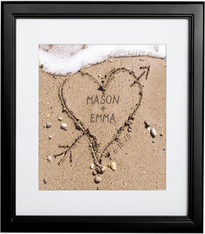 Heart In Sand Framed Pressure
