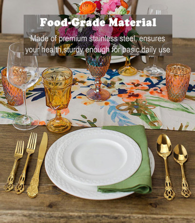 Gold Stainless Steel 20 Pieces Flatware Set