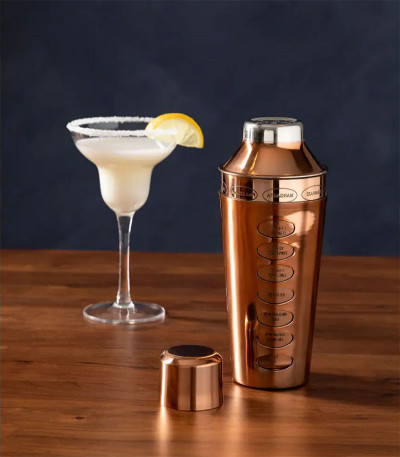 Rose Gold Cocktail Shaker With Recipes