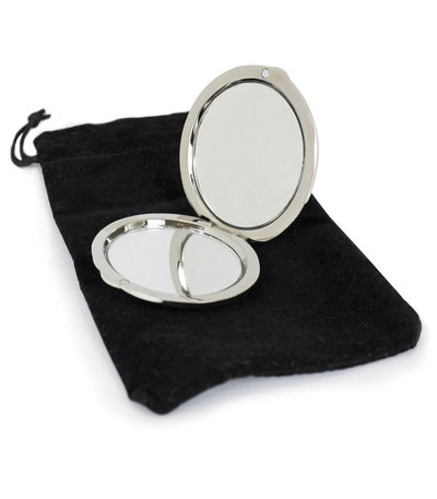 Silver Plated Personalised Compact Mirror