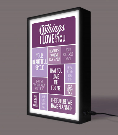 10 Things I Love About You Light Box