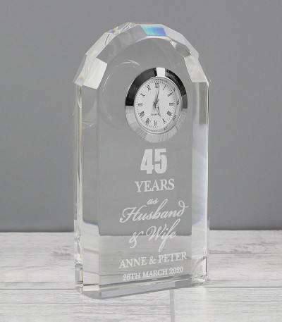 Personalised Glass Anniversary Clock