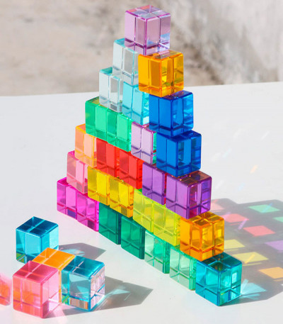 Rainbow Crystal Acrylic Cubes