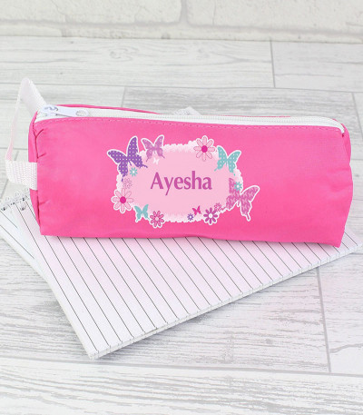 Personalised Butterfly Pencil Case and Stationery Set