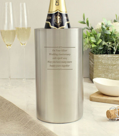 Personalised Number Stainless Steel Wine Cooler