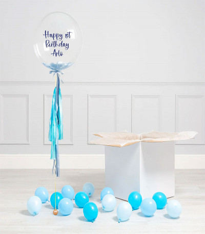 Personalised Blue New Baby Balloon