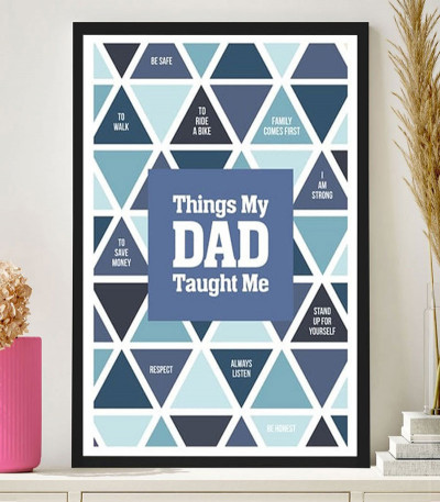 Things My Dad Taught Me Personalised Poster