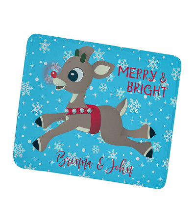 Rudolph Snowflake Plush Blanket