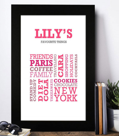 Personalised 'Favourite Things' Print
