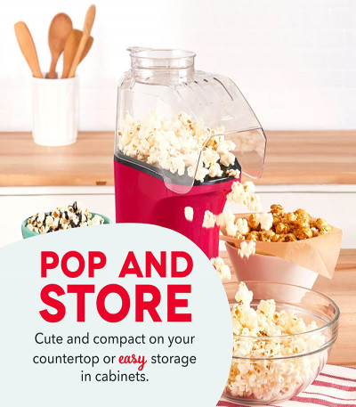 Hot Air Popcorn Popper Maker with Measuring Cup