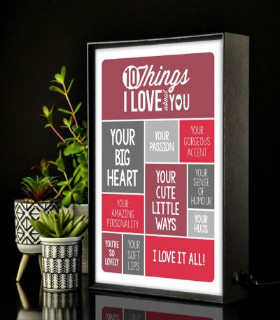 10 Things I Love About My Girlfriend Light Box