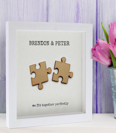 'We Fit Together' Jigsaw Piece Wooden Box Frame