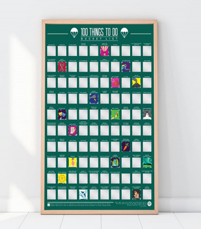 100 Things to Do Scratch Off Bucket List Poster