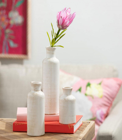 Sullivans White Ceramic Vase Set