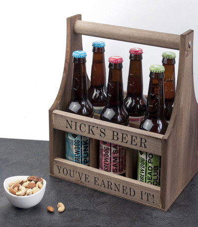 Personalised Wooden Beer Trug