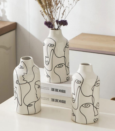 Ceramic Vase Irregular face Design