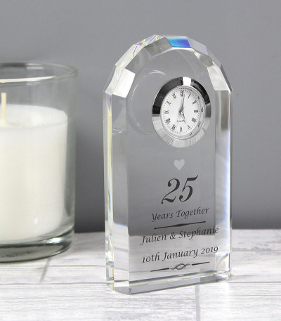 Personalised Glass Anniversary Clock