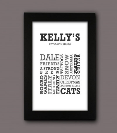 Personalised 'Favourite Things' Print