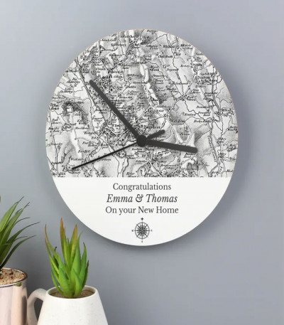 Personalised Wooden Map Clock