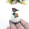 Robin Needle Fielded Miniature Christmas Gift Tiny Winter Scene