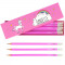 Personalised Unicorn Box of Pink Pencils