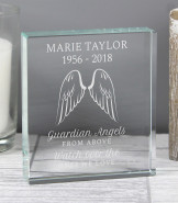 Personalised Guardian Angel Glass Memorial Token
