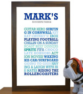 Personalised Favourites Poster