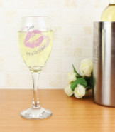 Personalised Wine Glass - Kiss