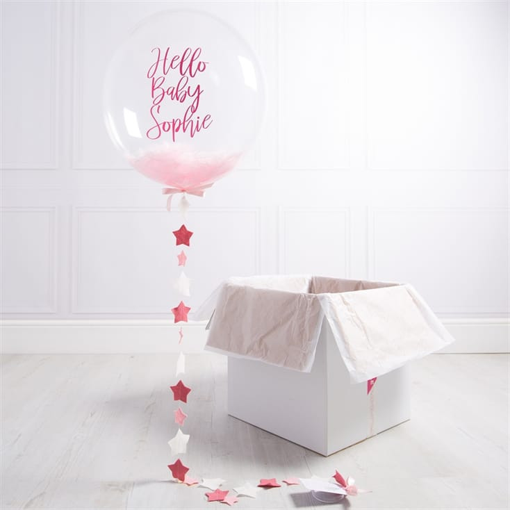 Personalised New Baby Girl Bubble Balloon