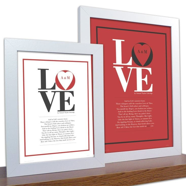 Personalised Coleridge Love Poem Print