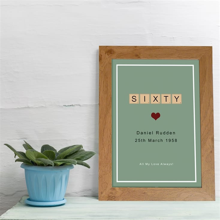 Personalised 60th Tiles Poster