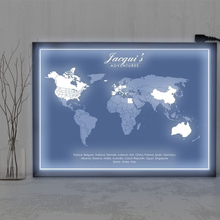 Personalised Light Box Adventures Map