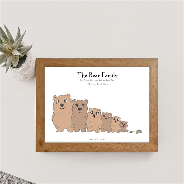 Personalised Bear Family Poster