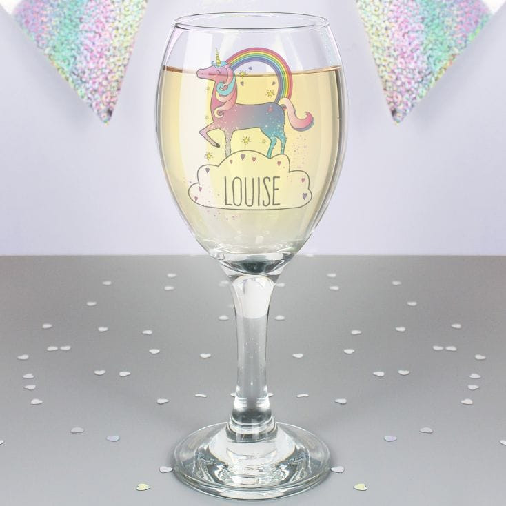 Personalised Unicorn Wine Glass