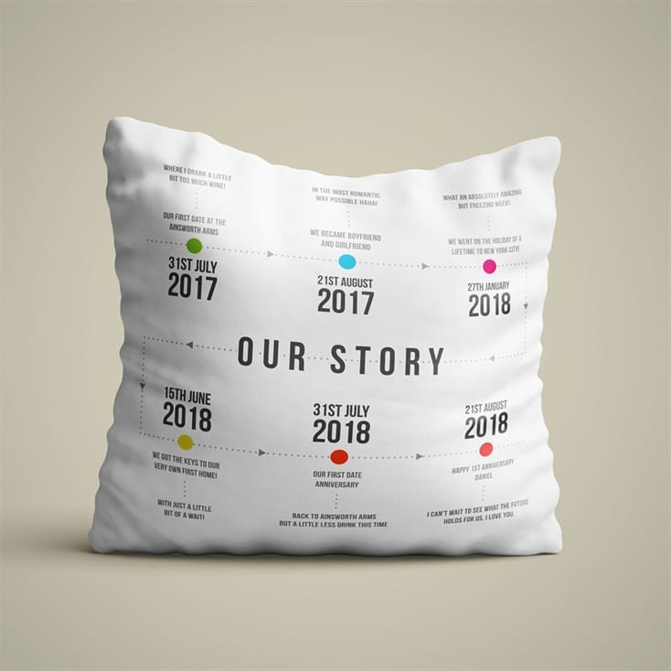 Personalised Our Story Cushion