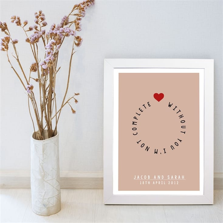 Personalised Circle of Love Couple Print
