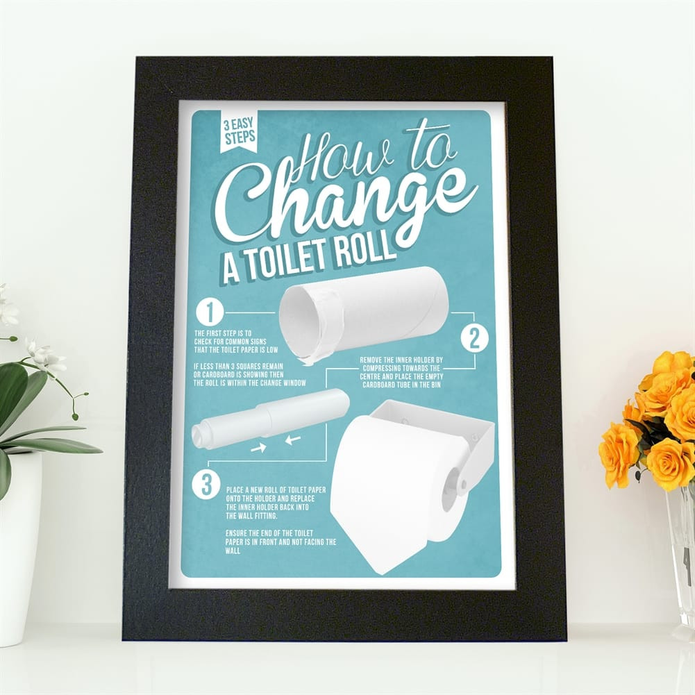How To Change A Toilet Roll Bathroom Poster