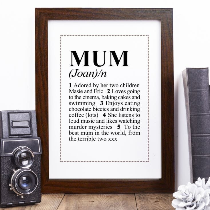 Dictionary Definition Personalised Mum Print